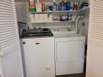Private washer and dryer closet on main floor 